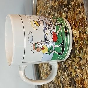 Coffee cup Tennis Comic Cartoon Story Line Sports Humor WCL